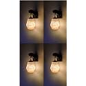 Arus Wooden and Glass White Curved Line Pattern Yellow Shade Downlight Fancy Wall Lamp for Home (White-Yellow ; Pack of 4)