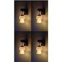 Arus Wooden and Glass White Curved Line Pattern Yellow Spray Shade Downlight Fancy Wall Light for Home (Yellow ; Pack of 4)