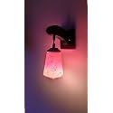 Arus Wooden and Glass White Curved Line Pattern Pink White Shade Downlight Fancy Wall Light for Home (Pink-White ; Pack of 1)