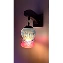 Arus Wooden and Glass White Curved Line Pattern Pink Blue Shade Downlight Fancy Wall Lamp for Home (Pink-Blue ; Pack of 1)