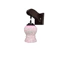 Arus Wooden and Glass White Curved Line Pattern Pink Shade Downlight Fancy Wall Lamp for Home (White ; Pack of 2)