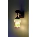 Arus Wooden and Glass White Curved Line Pattern Green Spray Shade Downlight Fancy Wall Light for Home (Green ; Pack of 1)