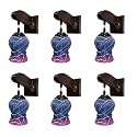 Arus Wooden and Glass White Curved Line Pattern Pink Blue Shade Downlight Fancy Wall Lamp for Home (Pink-Blue ; Pack of 6)