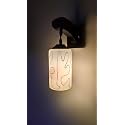 Arus Wooden and Glass White Curved Line Pattern White Shade Downlight Fancy Wall Lamp for Home (White ; Pack of 1)