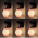 Arus Wooden and Glass White Curved Line Pattern Orange Shade Downlight Fancy Wall Lamp/Light for Home (White-Orange ; Pack of 6)