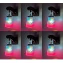 Arus Wooden and Glass White Curved Line Pattern Pink Blue Shade Downlight Fancy Wall Light for Home (Pink-Blue ; Pack of 6)