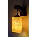 Arus Wooden and Glass White Curved Line Pattern Yellow Shade Downlight Wall Lamp for Home (Yellow ; Pack of 1)
