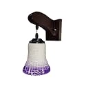 Arus Wooden and Glass White Curved Line Pattern Purple White Shade Downlight Fancy Wall Lamp for Home (Purple-White ; Pack of 2)