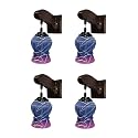 Arus Wooden and Glass White Curved Line Pattern Pink Blue Shade Downlight Fancy Wall Lamp for Home (Pink-Blue ; Pack of 4)