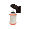 Arus Wooden and Glass White Curved Line Pattern Orange White Shade Downlight Fancy Wall Lamp for Home (Orange-White ; Pack of 2)