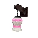 Arus Wooden and Glass White Curved Line Pattern Pink White Shade Downlight Fancy Wall Lamp for Home (Pink-White ; Pack of 2)
