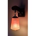 Arus Wooden and Glass White Curved Line Design Orange White Shade Downlight Fancy Wall Light for Home (Orange-White ; Pack of 1)