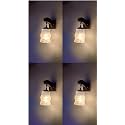 Arus Wooden and Glass White Curved Line Pattern White Shade Downlight Fancy Wall Lamp for Home (White ; Pack of 4)