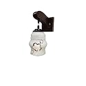 Arus Wooden and Glass White Curved Line Flower Pattern Brown White Shade Downlight Fancy Wall Light for Home (Brown-White ; Pack of 2)