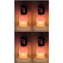 Arus Wooden and Glass White Curved Line Design Orange Yellow Shade Downlight Fancy Wall Light for Home (Orange-Yellow ; Pack of 4)