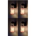 Arus Wooden and Glass White Curved Line Pattern Orange White Shade Downlight Fancy Wall Lamp for Home (Orange-White ; Pack of 4)