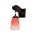 Arus Wooden and Glass White Curved Line Design Orange White Shade Downlight Fancy Wall Light for Home (Orange-White ; Pack of 2)