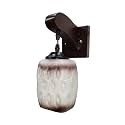 Arus Wooden and Glass White Curved Line Pattern White Brown Shade Downlight Fancy Wall Light for Home (Brown-White ; Pack of 2)