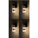 Arus Wooden and Glass White Curved Line Flower Pattern Brown White Shade Downlight Fancy Wall Lamp/Light for Home (Brown-White ; Pack of 4 Lamp)