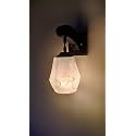 Arus Wooden and Glass White Curved Line Pattern Pink Shade Downlight Fancy Wall Light for Home (White-Pink ; Pack of 1)
