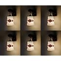 Arus Wooden and Glass White Curved Line Flower Pattern Brown White Shade Downlight Fancy Wall Lamp/Light for Home (Brown-White ; Pack of 6 Lamp)