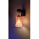 Arus Wooden and Glass White Curved Line Pattern Orange Shade Downlight Fancy Wall Lamp for Home (White-Orange ; Pack of 1)