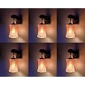 Arus Wooden and Glass White Curved Line Pattern Orange Shade Downlight Fancy Wall Lamp for Home (White-Orange ; Pack of 6)