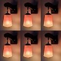 Arus Wooden and Glass White Curved Line Design Orange White Shade Downlight Fancy Wall Light for Home (Orange-White ; Pack of 6)