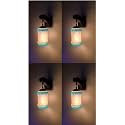 Arus Wooden and Glass White Curved Line Pattern Blue White Shade Downlight Fancy Wall Lamp for Home (Blue-White ; Pack of 4)