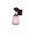 Arus Wooden and Glass White Curved Line Pattern Pink Shade Downlight Fancy Wall Lamp for Home (White-Pink ; Pack of 2)