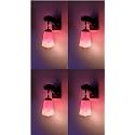 Arus Wooden and Glass White Curved Line Pattern Pink White Shade Downlight Fancy Wall Light for Home (Pink-White ; Pack of 4)