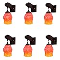 Arus Wooden and Glass White Curved Line Design Orange Yellow Shade Downlight Fancy Wall Light for Home (Orange-Yellow ; Pack of 6)