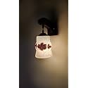 Arus Wooden and Glass White Curved Line Flower Pattern Brown White Shade Downlight Fancy Wall Laamp/Light for Home (Brown-White ; Pack of 1 Lamp)