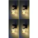 Arus Wooden and Glass White Curved Line Pattern Green Spray Shade Downlight Fancy Wall Light for Home (Green ; Pack of 4)