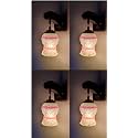 Arus Wooden and Glass White Curved Line Pattern Pink White Shade Downlight Fancy Wall Lamp for Home (Pink-White ; Pack of 4)