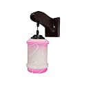Arus Wooden and Glass White Curved Line Pattern Pink White Shade Downlight Fancy Wall Lamp for Home (Pink-White ; Pack of 2)