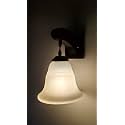 Arus Wooden and Glass White Shade Downlight Fancy Wall Light for Home (White ; Pack of 1)
