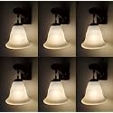 Arus Wooden and Glass White Shade Downlight Fancy Wall Light for Home (White ; Pack of 6)