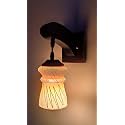 Arus Wooden and Glass White Zig-Zag Line Pattern Yellow Shade Downlight Wall Lamp for Home (Yellow ; Pack of 1)
