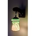 Arus Wooden and Glass White Zig-Zag Line Pattern Green Shade Downlight Wall Lamp for Home (Green ; Pack of 1)