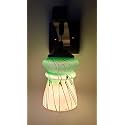 Arus Wooden and Glass White Zig-Zag Line Pattern Green Shade Downlight Wall Lamp for Home (Green ; Pack of 2)
