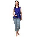 Women39s Sleeveless Peplum Top with Waist Tie