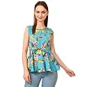 Women39s Sleeveless Peplum Top with Waist Tie