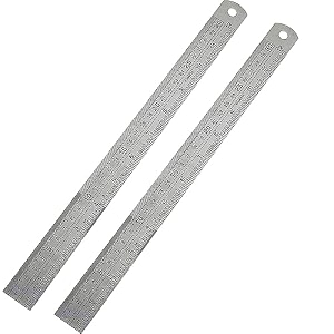 arvachin stainless steel scale ruler 30 cm  pack of 2 pieces  permanent etched graduations