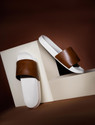 ARVAN Men Slides (Brown, White, 10)