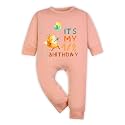 ARVESA Half Birthday Baby Milestone Jumpsuit for Baby Boy and Baby Girl Cotton 0–12 Months Design No 277 - Half Birthday