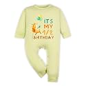 ARVESA Half Birthday Baby Milestone Jumpsuit for Baby Boy and Baby Girl Cotton 0–12 Months Design No 277 - Half Birthday