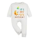 ARVESA Half Birthday Baby Milestone Jumpsuit for Baby Boy and Baby Girl Cotton 0–12 Months Design No 277 - Half Birthday