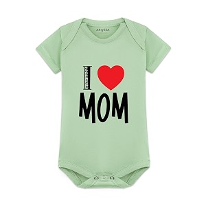 arvesa baby romper mom theme for baby boy and baby girl cotton 012 months design no 178 - i love mom