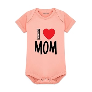 arvesa baby romper mom theme for baby boy and baby girl cotton 012 months design no 178 - i love mom